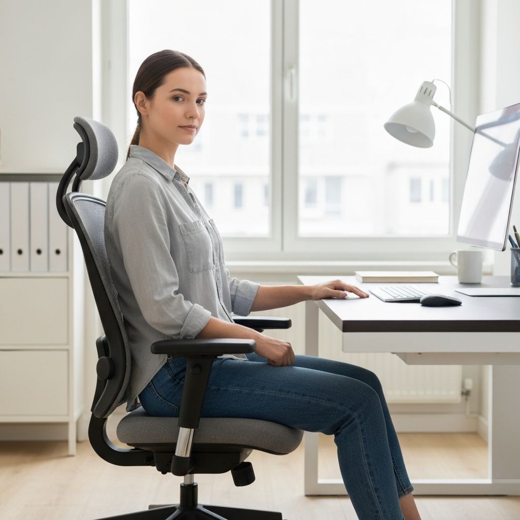 Demonstration of proper sitting posture